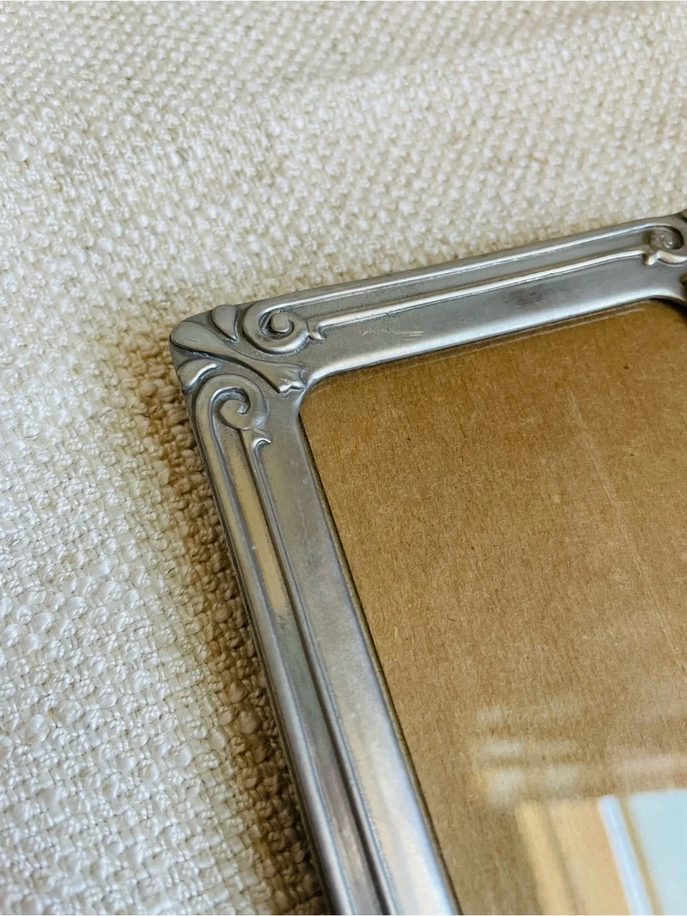 Vintage Classic Ornate Pewter Silver Picture Frame 3x5